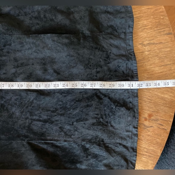 Tristan Black Suede Leather Button Down Jacket / Dress / Tunic / Shirt - Size L - Picture 12 of 12